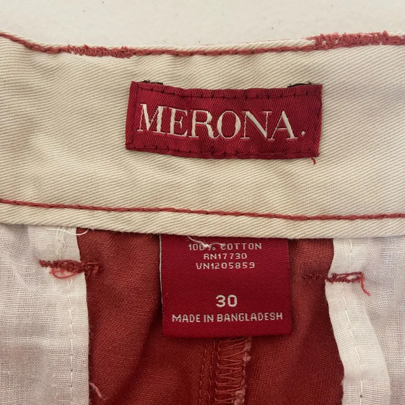 Merona men’s flat front red khaki shorts — size 30 - Picture 7 of 7